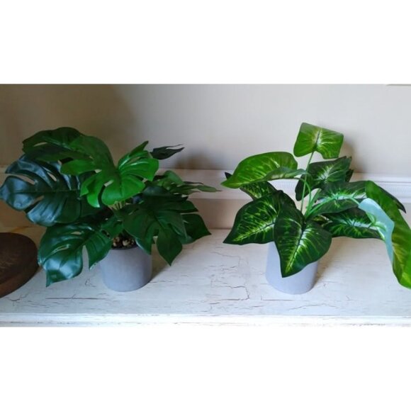 New 2pcs Fake Plants 16" Faux Plants Artificial Potted Plants Indoor for Home - Picture 2 of 2